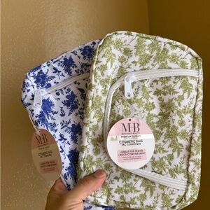 MHB Viral Floral Zip Cosmetic Bags Makeup/Toiletry Organizers Multi-Zip